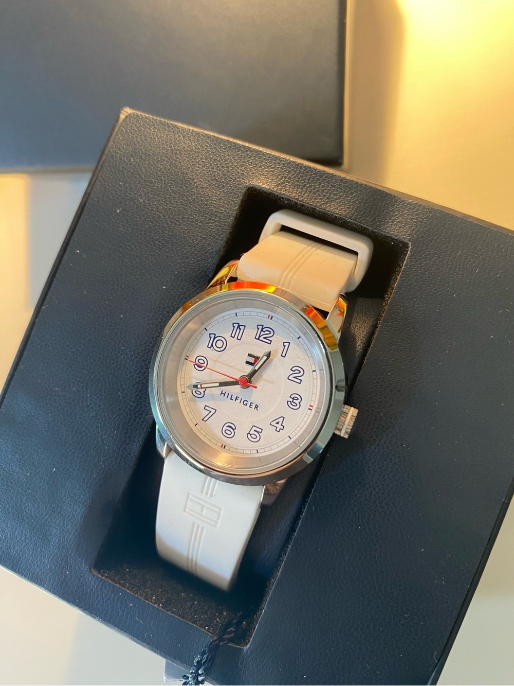 Tommy Hilfiger White Dial Watch with White Silicone Strap